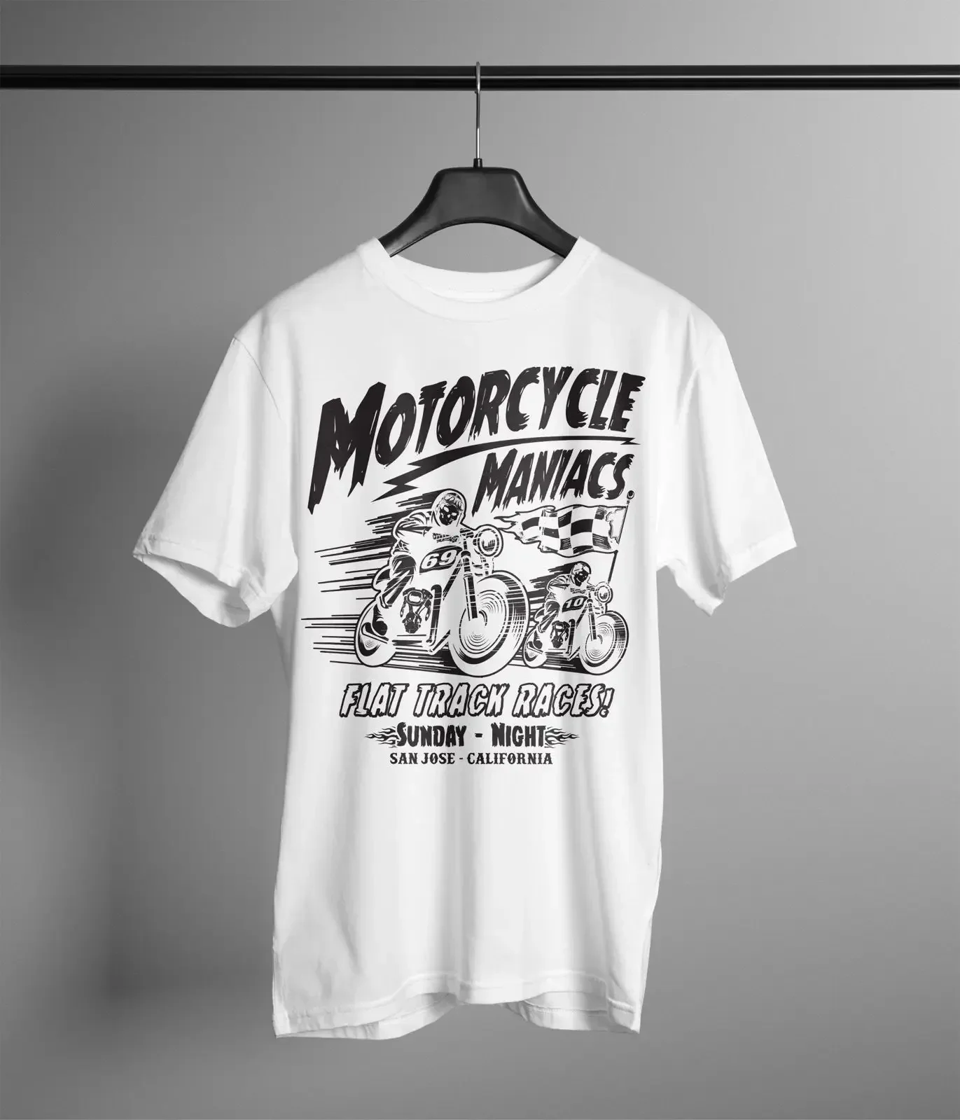 Newest Men'S Fashion  Motorcycle Maniacs T-Shirt Motorrad Bikes Biker Chopper Mc Rocker Oldschool New Summer Style