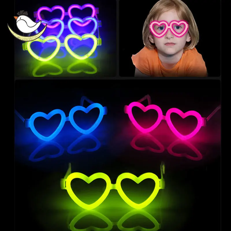 Light Stick Toys Glow Heart Glasses Neon novità bracciali per bambini forniture per feste di compleanno giocattolo a luce fluorescente a 8 colori