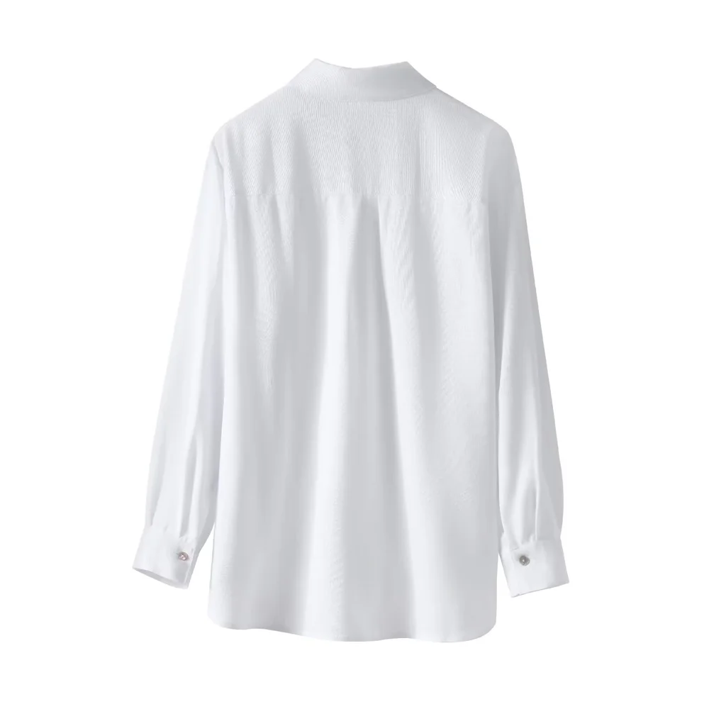 PB & ZA-قميص بطية صدر فضفاض وبسيط للنساء ، بلوزة غير رسمية ومتعددة الاستخدامات ، حالة مزاجية عصرية ، جديد ، ربيع ،