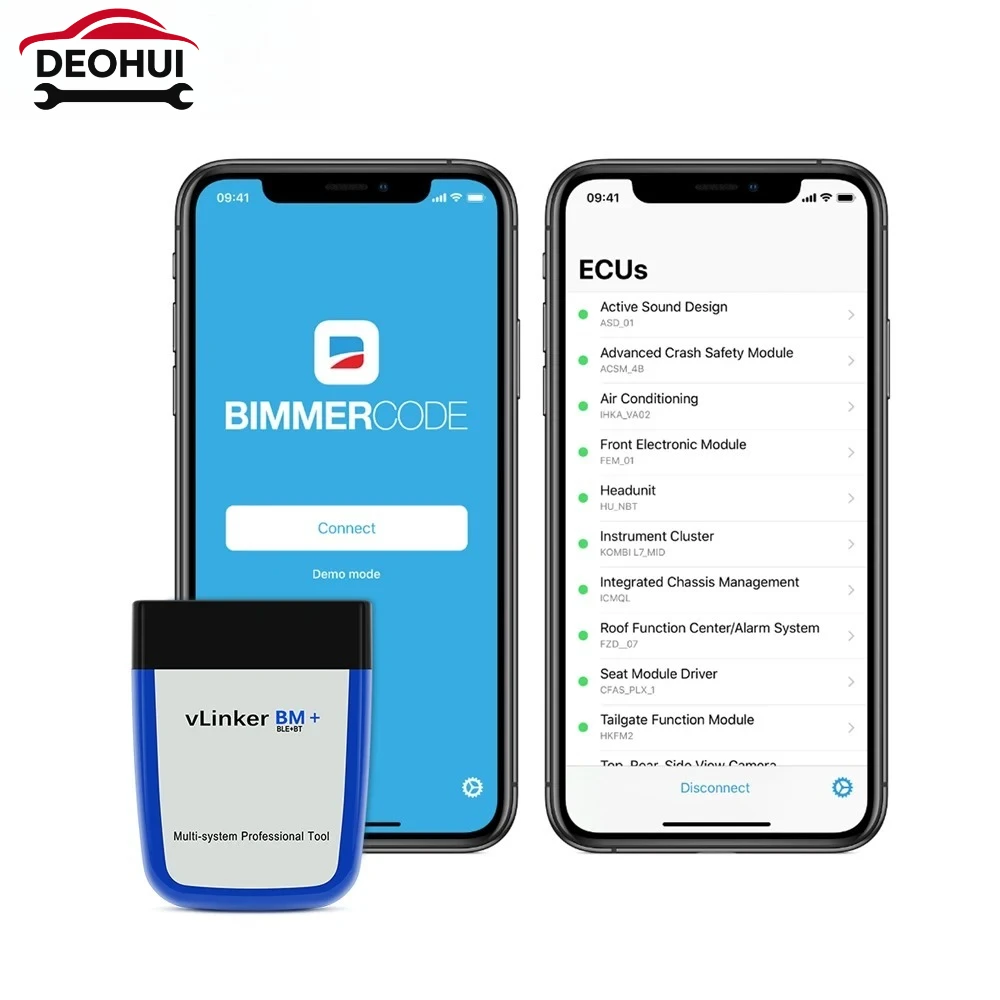 CSDOH vLinker BM+ ELM327 For BMW BimmerCode BimmerLink Auto Code Reader Diagnostic Tool Car Scanner ELM327 OBD2 Bluetooth 4.0