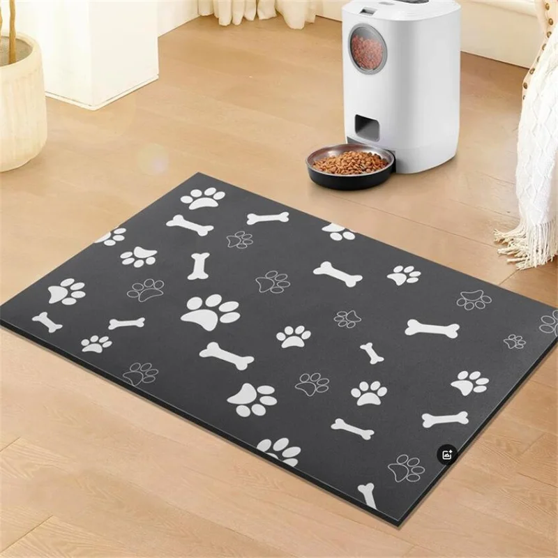 Diatom mud pet feeding mat cat and dog meal pad absorbent leather floor rug dog cage anti slip waterproof feeding splash mat