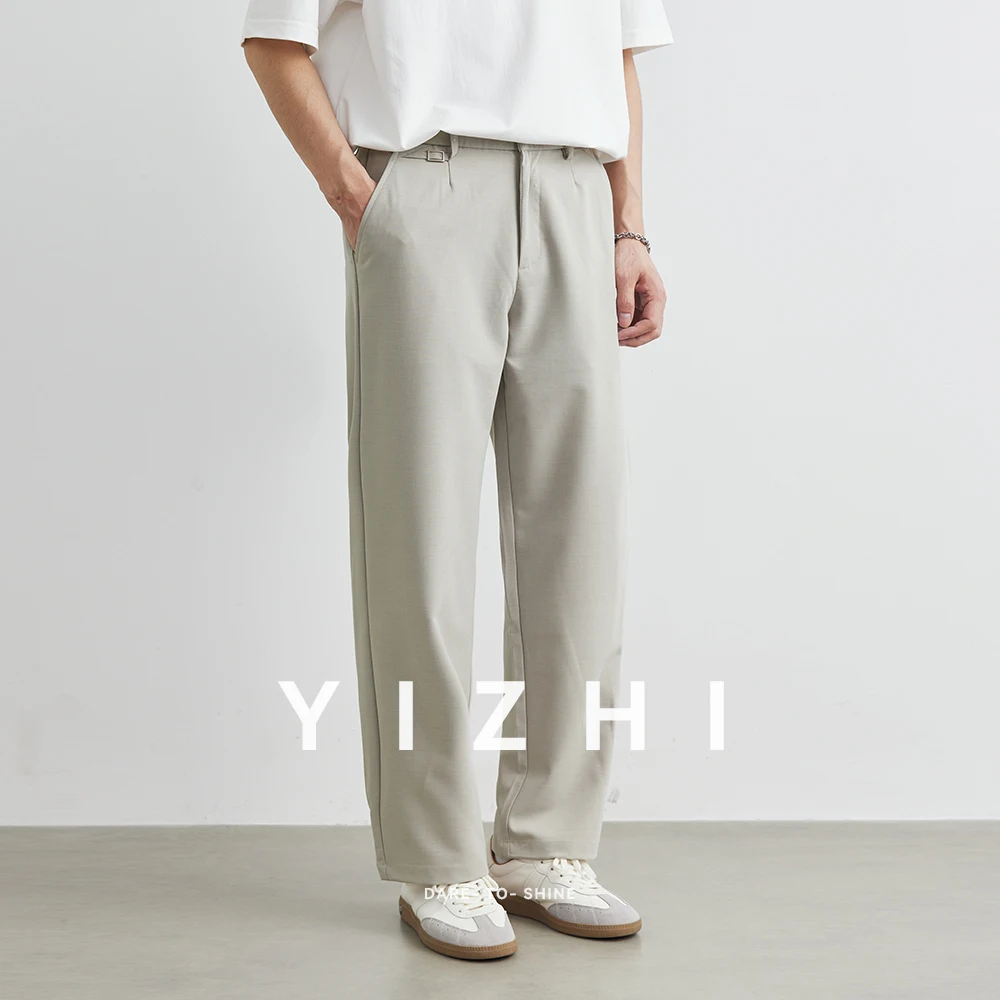 Men's Straight Casual Suit Pants 2025 Summer New Fashion Business Commuter Work Casual Pants Men's Suit Pants