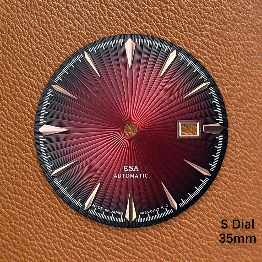35 مللي متر S شعار كوكتيل الهاتفي مناسبة ل NH35 اليابان حركة عالية الجودة الأحمر التدرج ساعة مزدوجة تعديل الملحقات