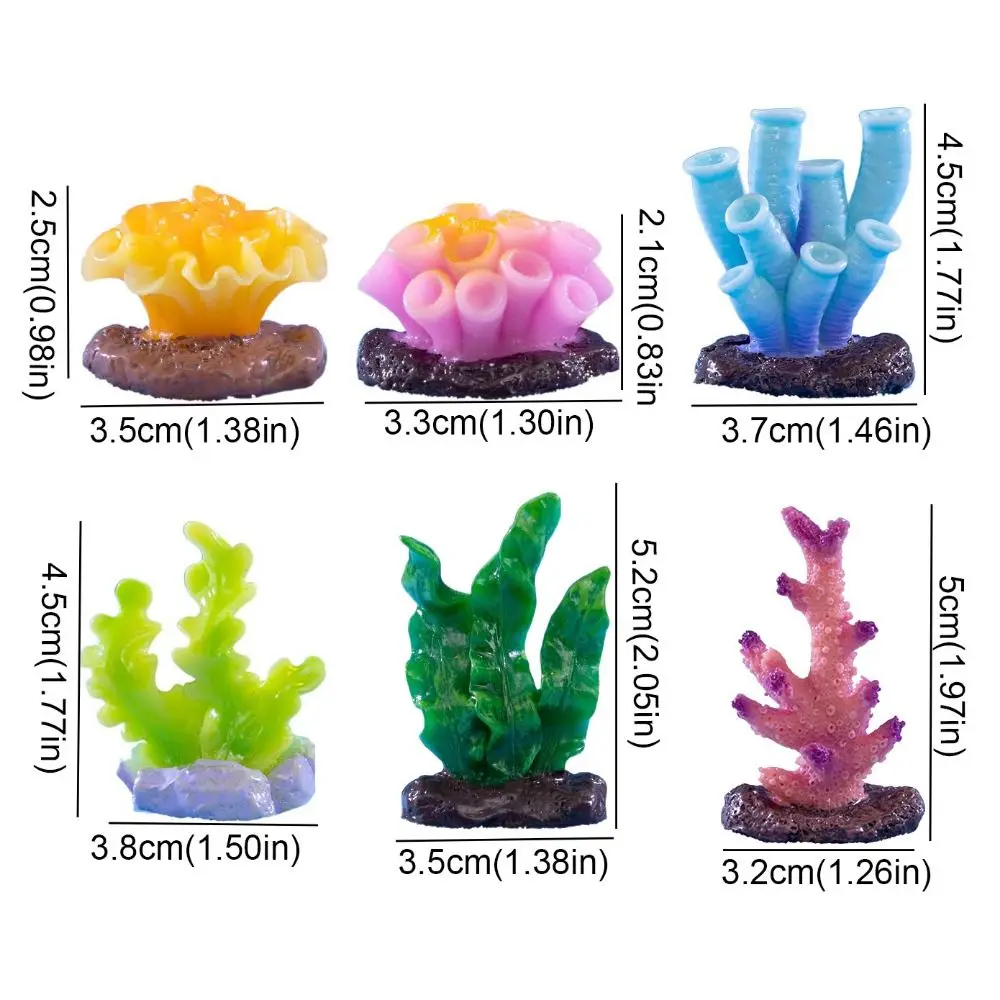 Ocean Series Simulation Micro Landscape Resin Colorful Coral Statue Home Desk Decor