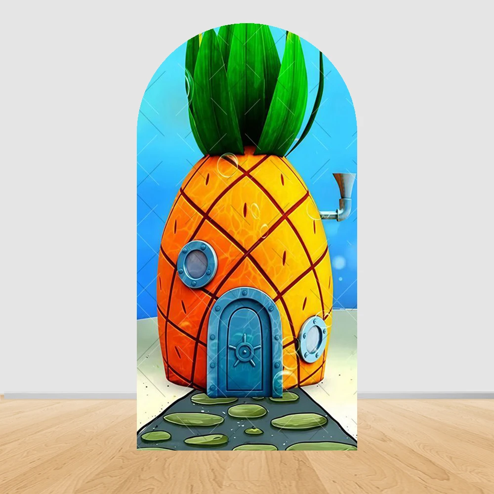 Spongebob Theme Arch Background Cover Children\'s Birthday Party Decoration Props Baby Shower Photo Backdrop Photography Supplies
