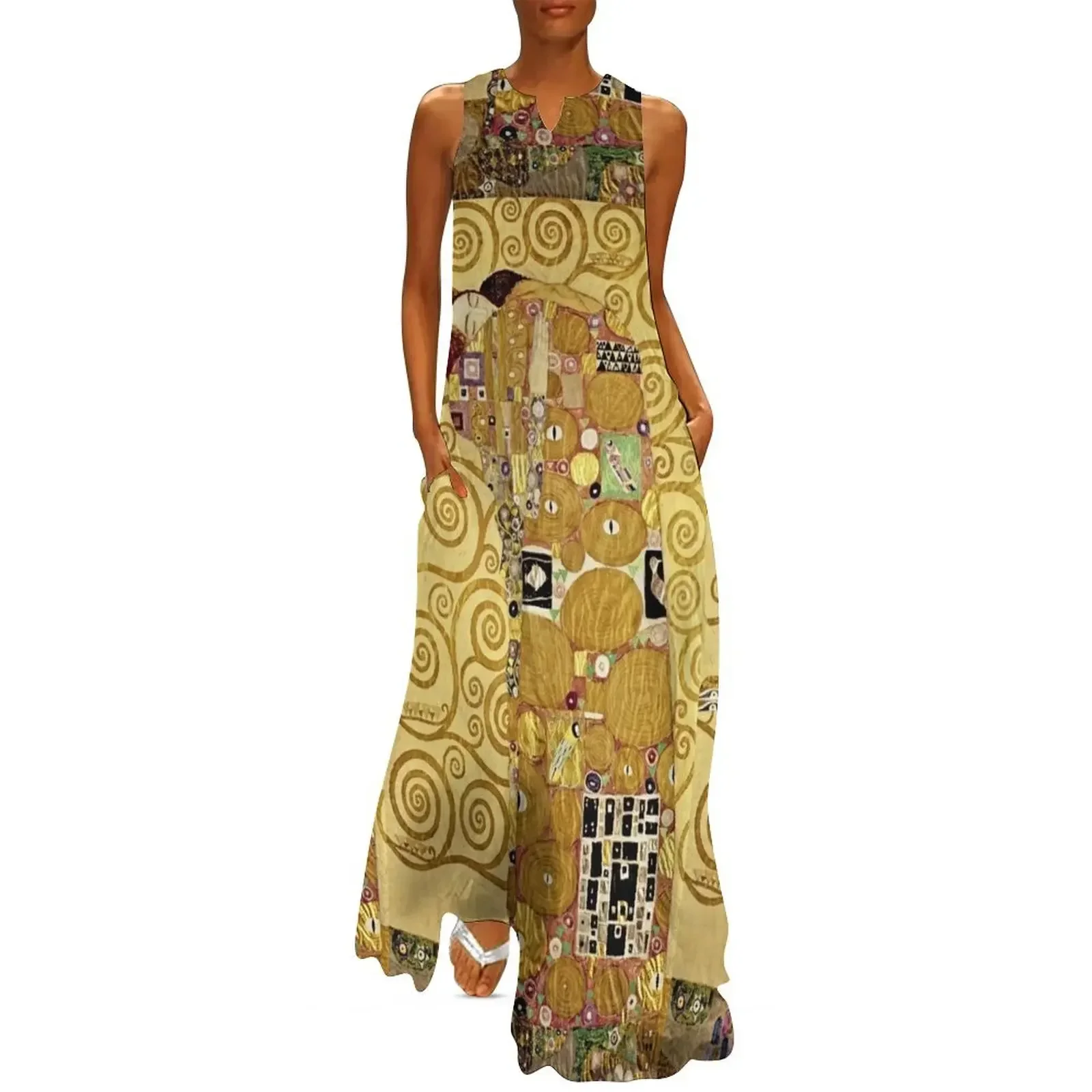 

Gustav Klimt - Fulfilment Long Dress women dress womans clothing chic and elegant woman dress womens