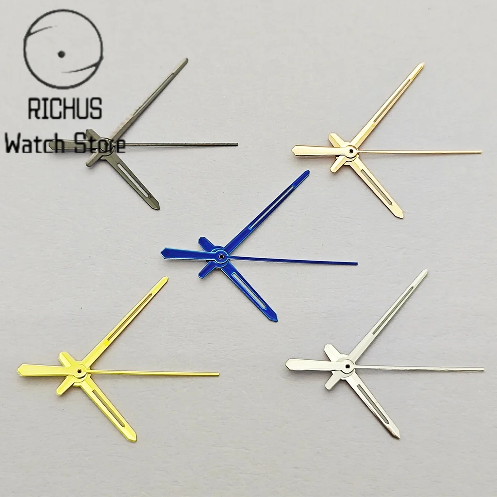 Wskazówki zegarka RICHUS NH35 srebrno-złoto-niebieskie zielone świecące pasujące do mechanizmu automatycznego NH35 NH36 akcesoria