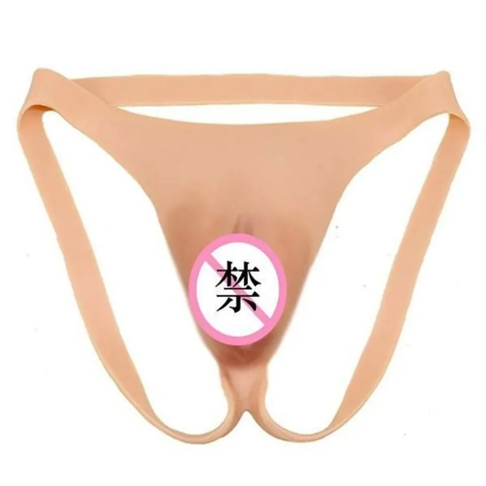 Silicone men use fake underwear CD to disguise women's hidden JJ insertable urinate underwear