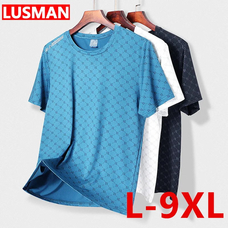 

Plus Size Sport T-shirt for Men Summer Sport Quick Drying Tees Short Sleeve O-Neck T-shirt L-9XL/50-145KG