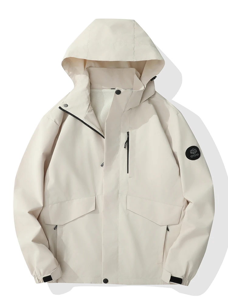 2026 Herbst Herren Wanderjacken Abnehmbare Kapuze Windbreaker Winddichte Outdoor Wasserdichte Mäntel Mit Atmungsaktiver Innenschicht – Detail 11