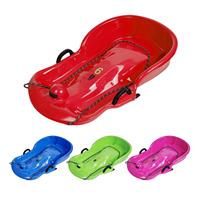 Portable Outdoor Winter Snow Sled Sleigh Sledding Toboggan Kids Sledge with Double Seat Heavy Duty Grass Sand Pull Rope Sled