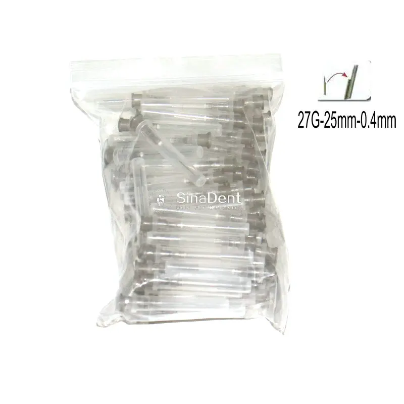 100pcs/Bag Dental Endo Irrigation Needle Tips 27G 30G Single Vent Side Vent Yellow Orange Grey for irrigation of Root canals