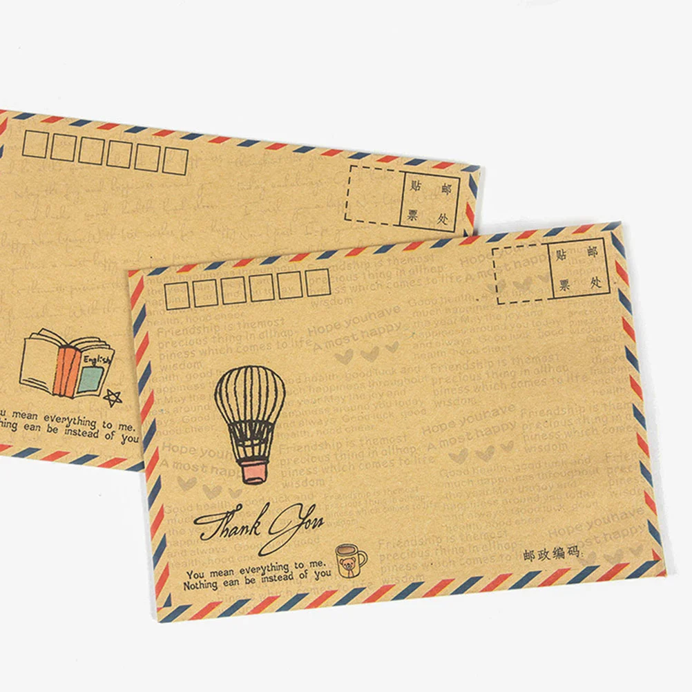 8 Stuks Vintage Kraft Klassieke Enveloppen Luchtpost B6 Mini Enveloppen Post Foto Brief Geschenken Opslag Kantoor Schoolbenodigdheden (Willekeurige S