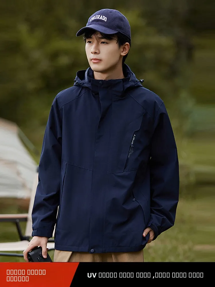 

Men's Spring Autumn Jaet Windproof Outdoor Climbing Casual Workwear Fce Lined Multiple kets Regular Fit Jaet