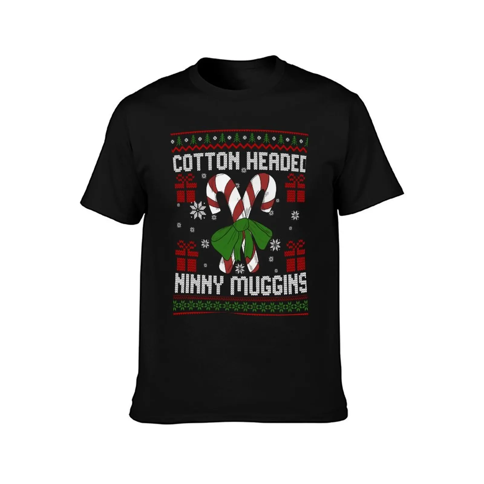 Ninny Muggins! Cotton Headed Funny Christmas Elf Holiday T-Shirt Summer Casual Cotton Tee Oversized Streetwear Tops