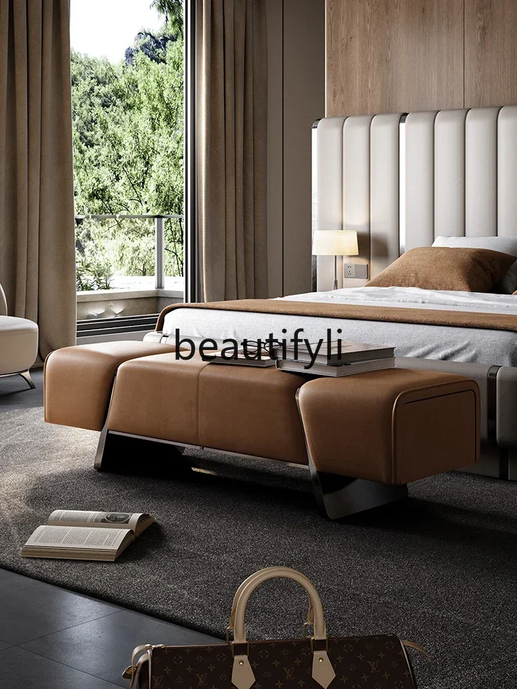 

S1S Italian light luxury bedside stool designer master bedroom storage high-end small sofa bench