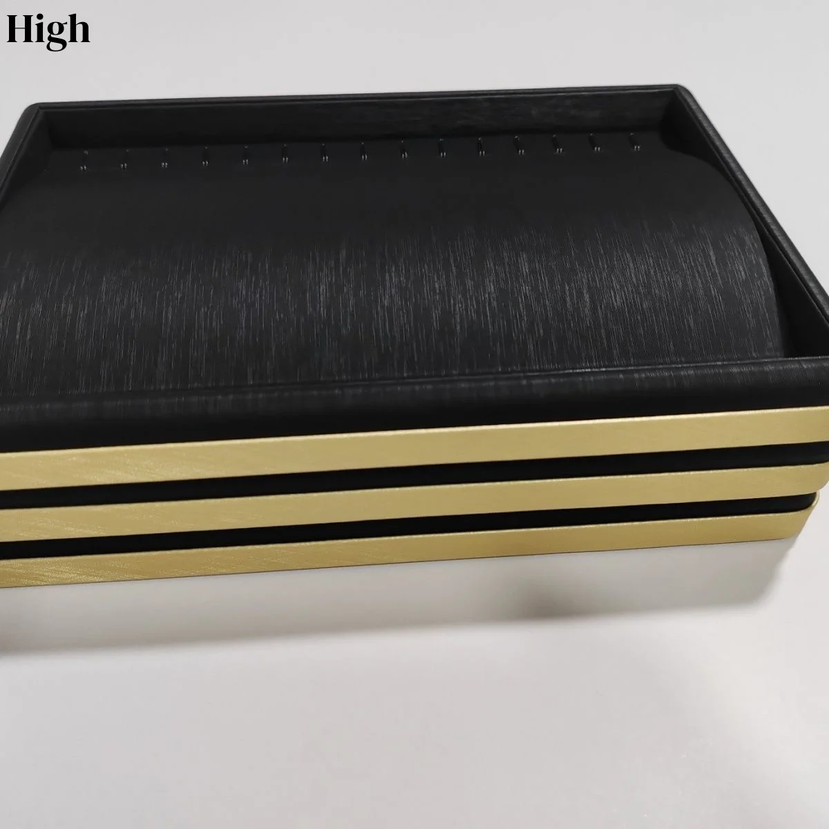 

Поднос для демонстрации ювелирных изделий с черной матовой золотой отделкой, многофункциональный органайзер для сережек и ожерелья для стойки магазина, реквизит для фото