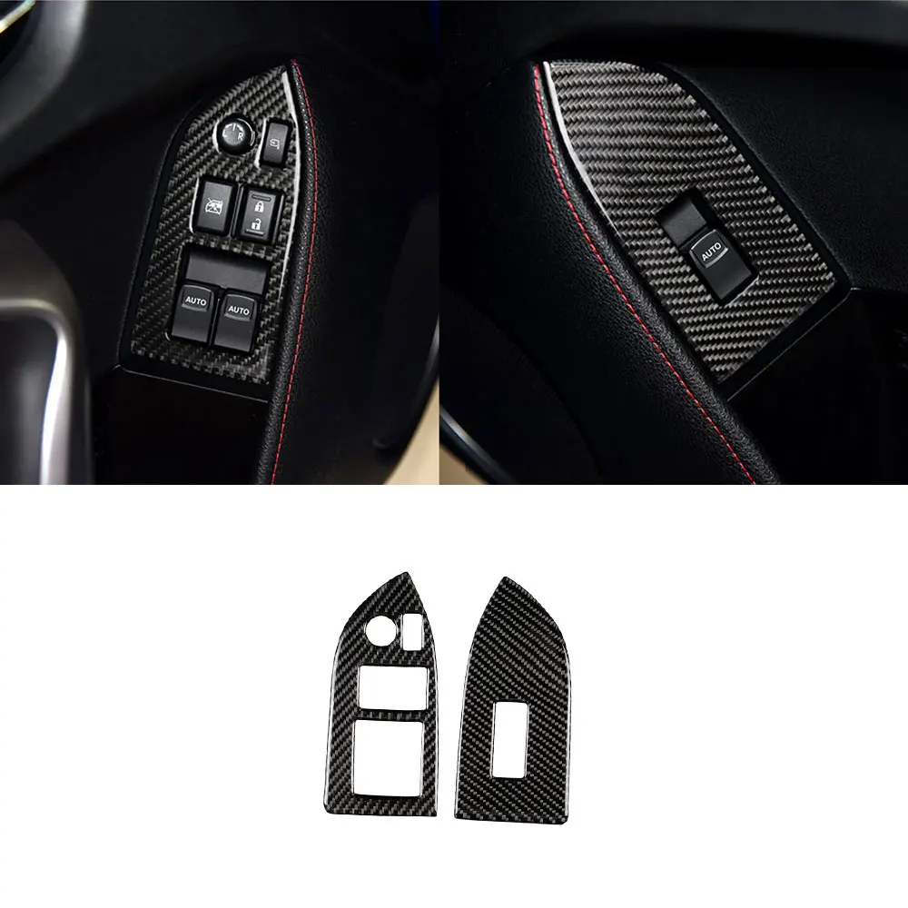 

Carbon Fiber Interior Trim Window Lifter Switch Buttons Frame Cover Stickers For Toyota GT86 FT86 ZN6 Subaru BRZ 2013-2017