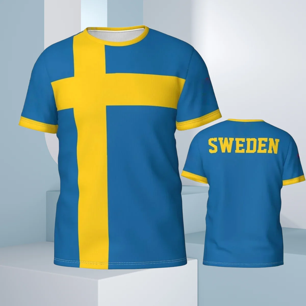 Camiseta del equipo de fútbol americano de la bandera de Suecia, insignia de Suecia, regalo de verano para aficionados al deporte, camisetas impresas en 3D para hombres y mujeres