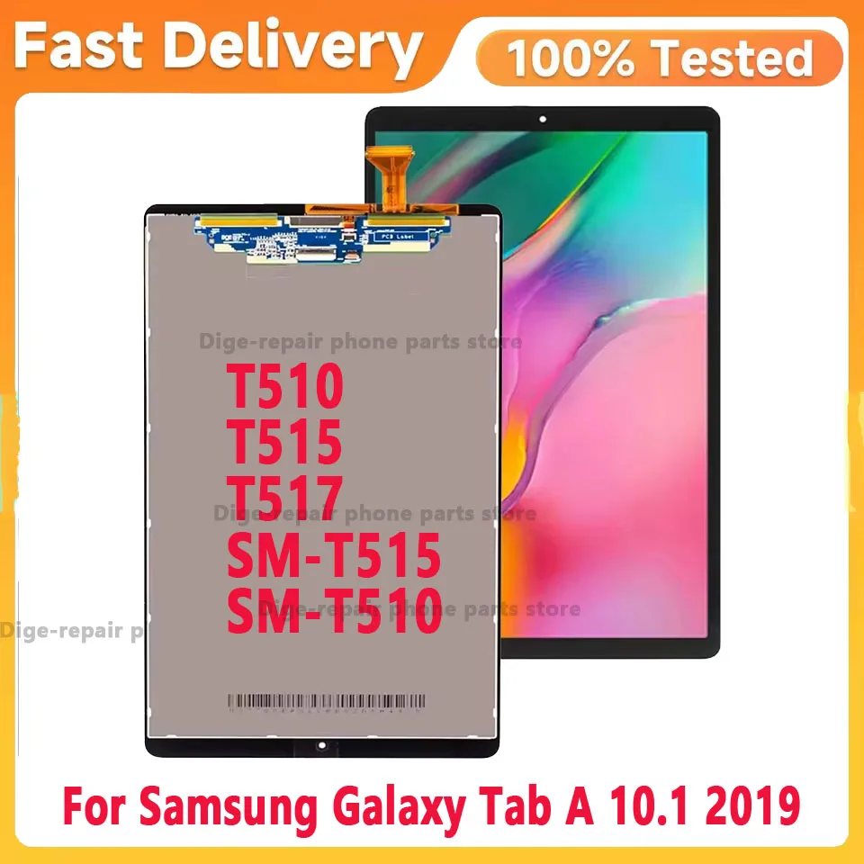 新しい液晶サムスンギャラクシータブ-a-101-2019-t510-t515-t517-sm-t515-sm-t510-液晶ディスプレイタッチスクリーンデジタイザアセンブリ
