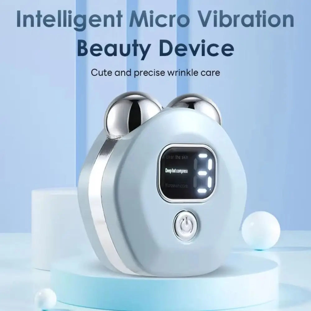 3 Levels Electric Facial Massager Adjustable EMS Microcurrent Face Beauty Device Deep Hot Compress Digital Display