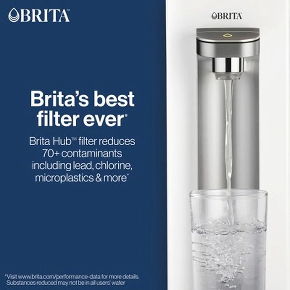 Kompaktes Wasserfiltrationssystem für die Arbeitsplatte, BPA-freier Filter, abnehmbares Reservoir, einfache Einrichtung, Drucktastenabgabe, 72 Unzen Fassungsvermögen