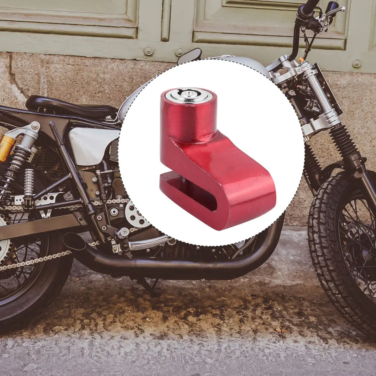 

1Pcs Disc Brake Lock for Bike Motorbike Scooter Anti Theft Lock Sturdy Reliable Multi Use Small Space Saving Elegant Design Red