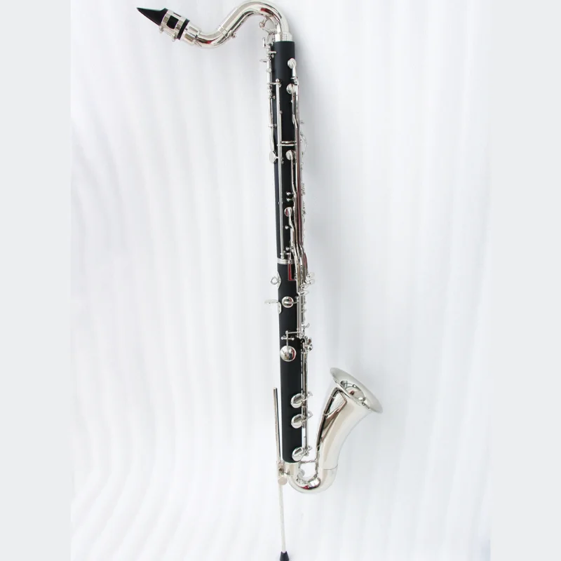 Hard Rubber Low Eb Bass Clarinet with Mouthpiece and Case for Student Band Orchestra Performance