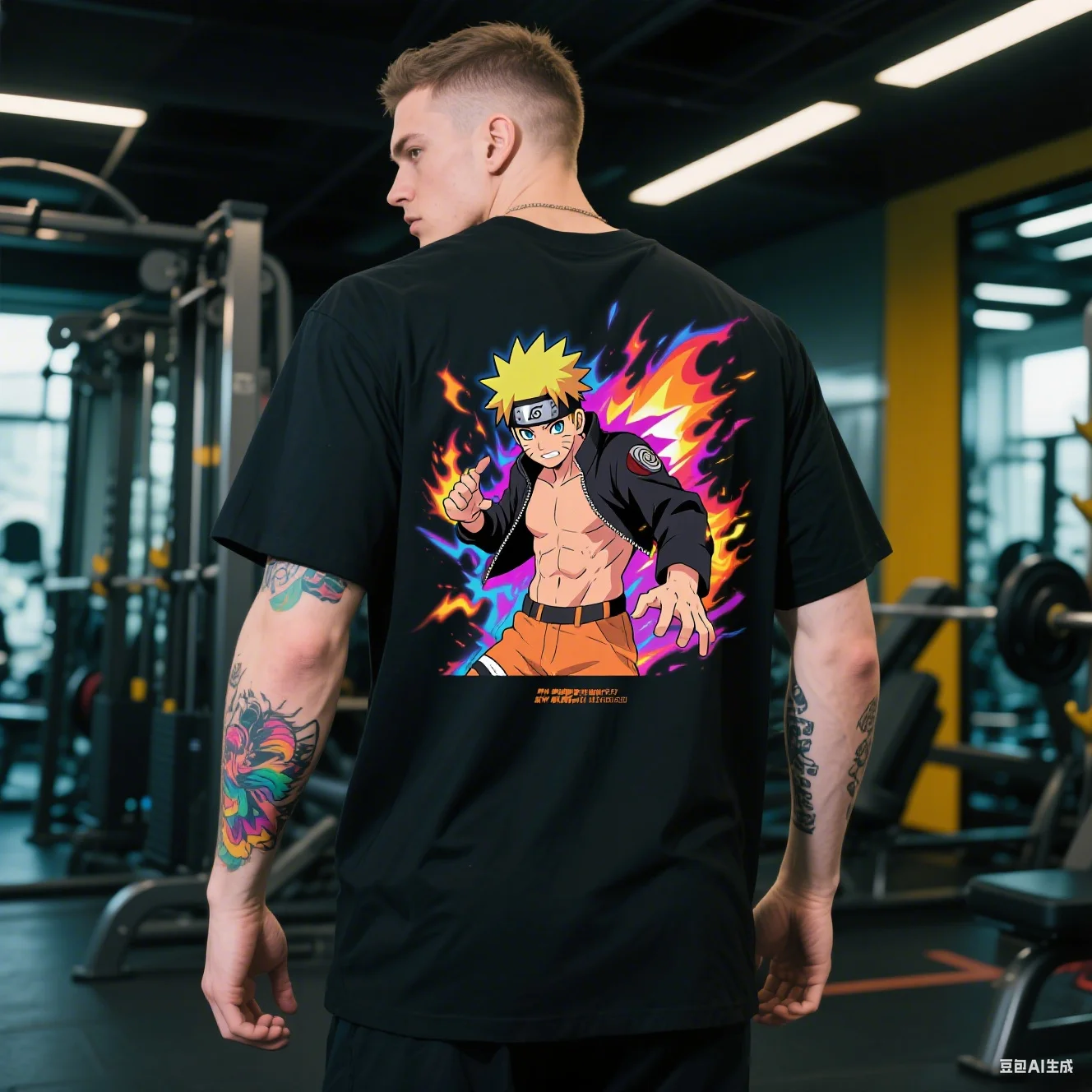 

2025 Summer Pure Cotton Round-neck Short-sleeved T-shirts for Men and Women From The Famous Anime "Naruto Uzumaki"