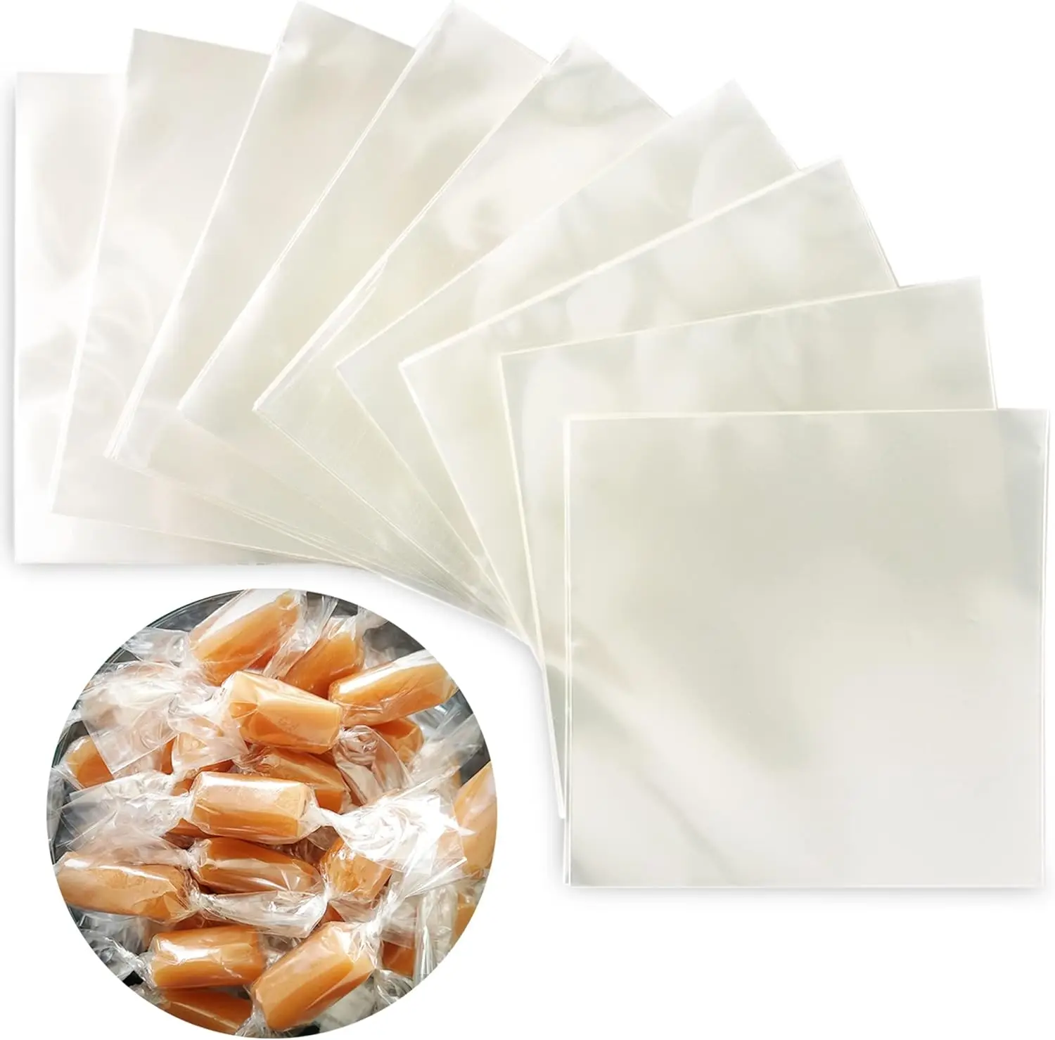 Envoltorios para Caramelos - Envoltorio de Celofán Transparente Natural - Papel para Envolver Dulces para Caramelos