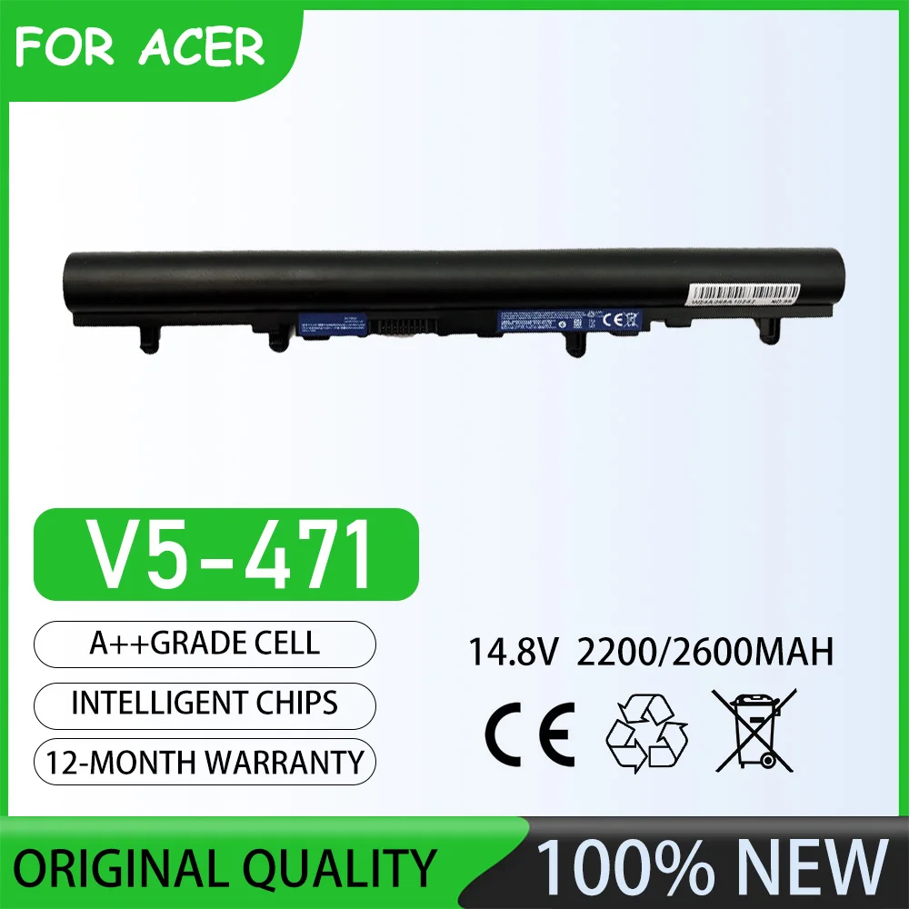 Batería de 14,8 V, 2600mAh, V5-471, código: 4ICR17/65 AL12A32, batería para portátil ACER Aspire V5 Series V5-471