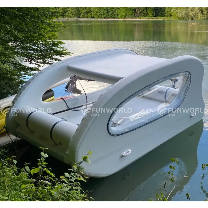 Customized Electric Pontoon Boat Inflatable Pvc Dwf Catamaran Boat