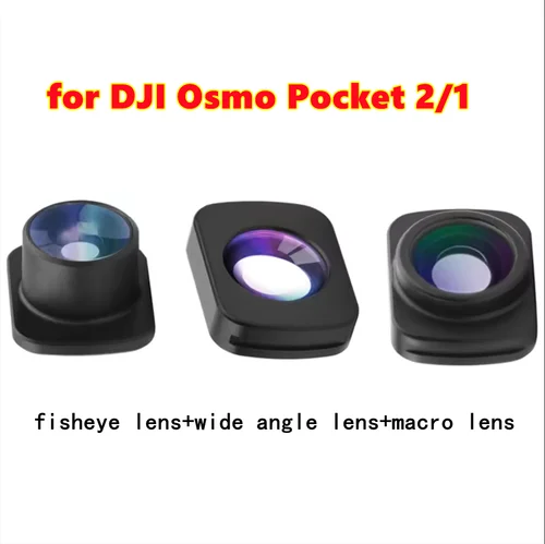 Imagen 1 del producto Para DJI Osmo Pocket 2 1 Juego de filtros Micro-gran angular/10X/juego de lentes de filtro ojo de pez Kit de filtros para fotografía al aire libre bolsillo 2
