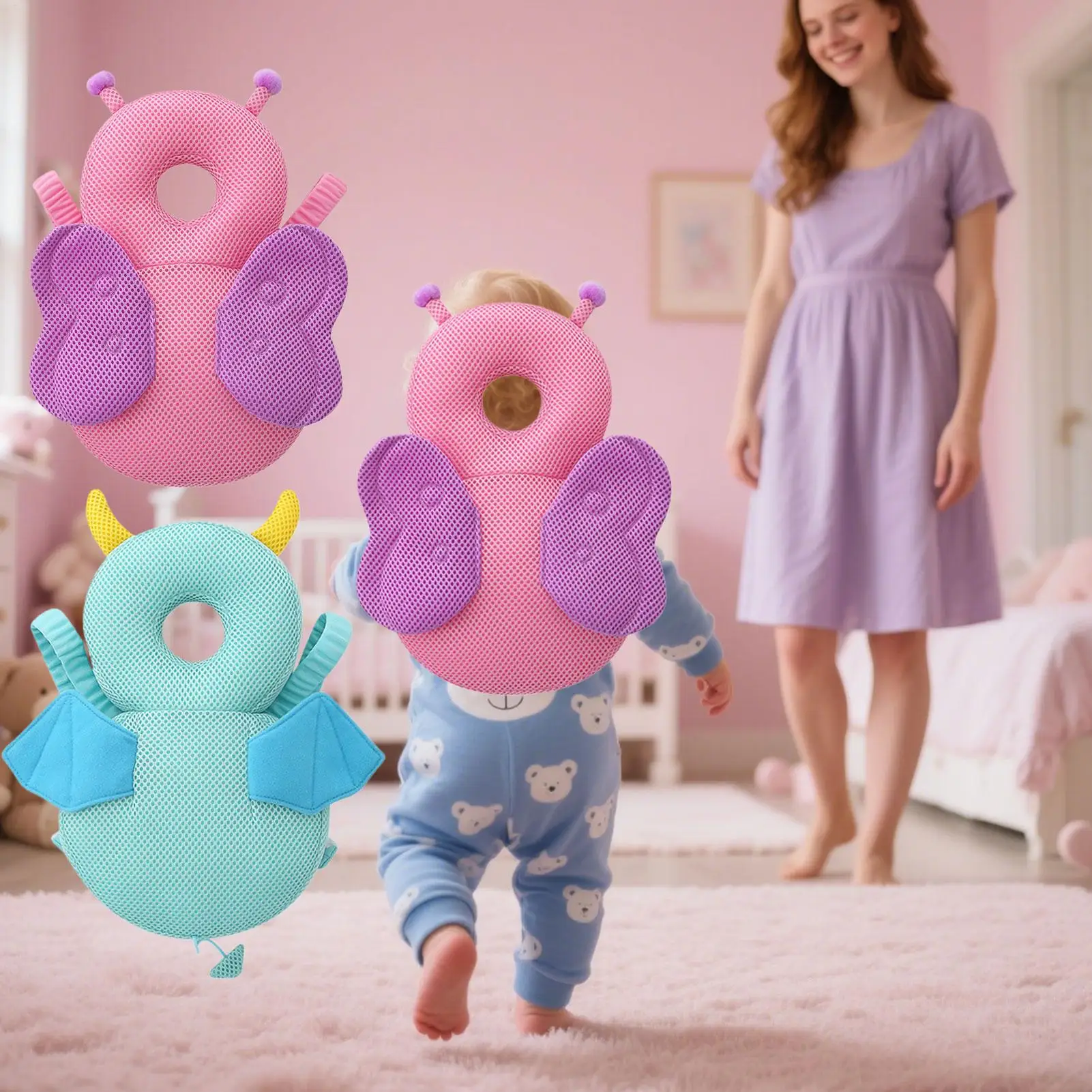 Zaino per bambini Protezione per la testa Cuscino per la protezione della testa Cuscino di sicurezza regolabile per passeggiate striscianti Parco di attività all'aperto