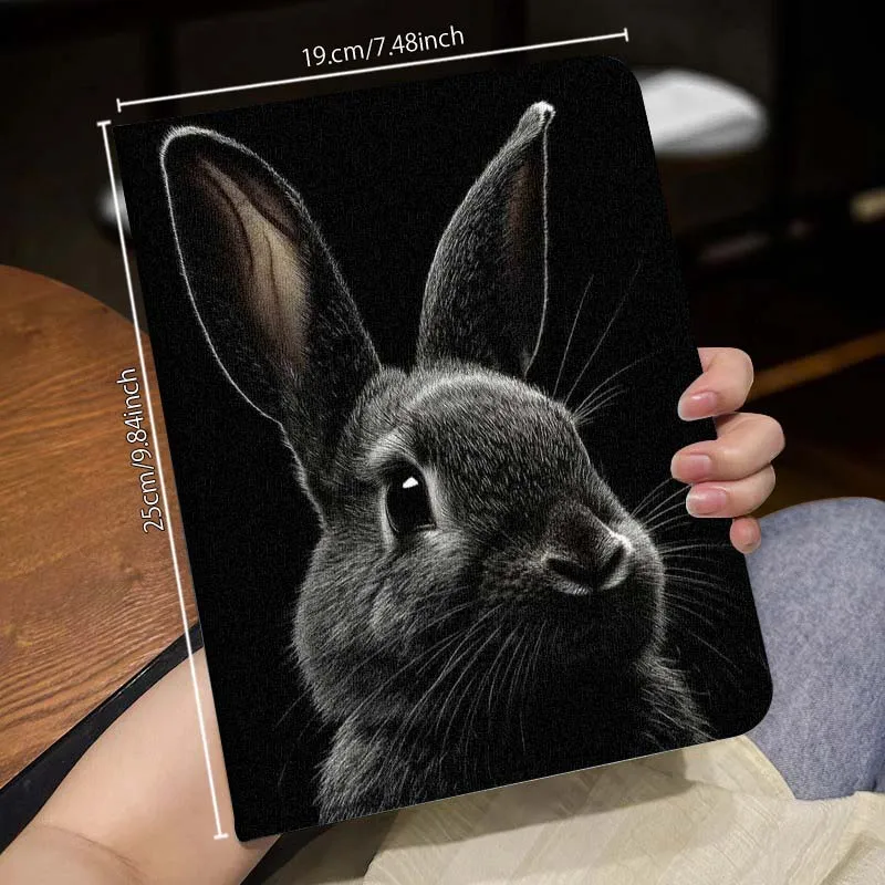 أرنب إبداعي لطيف نمط لابل آي باد 11th 10th 10.9 10.2 Pro 12.9 2 Air 3 13 11 7th 9.7 mini 7th 6 8.3 حافظة كمبيوتر لوحي #4