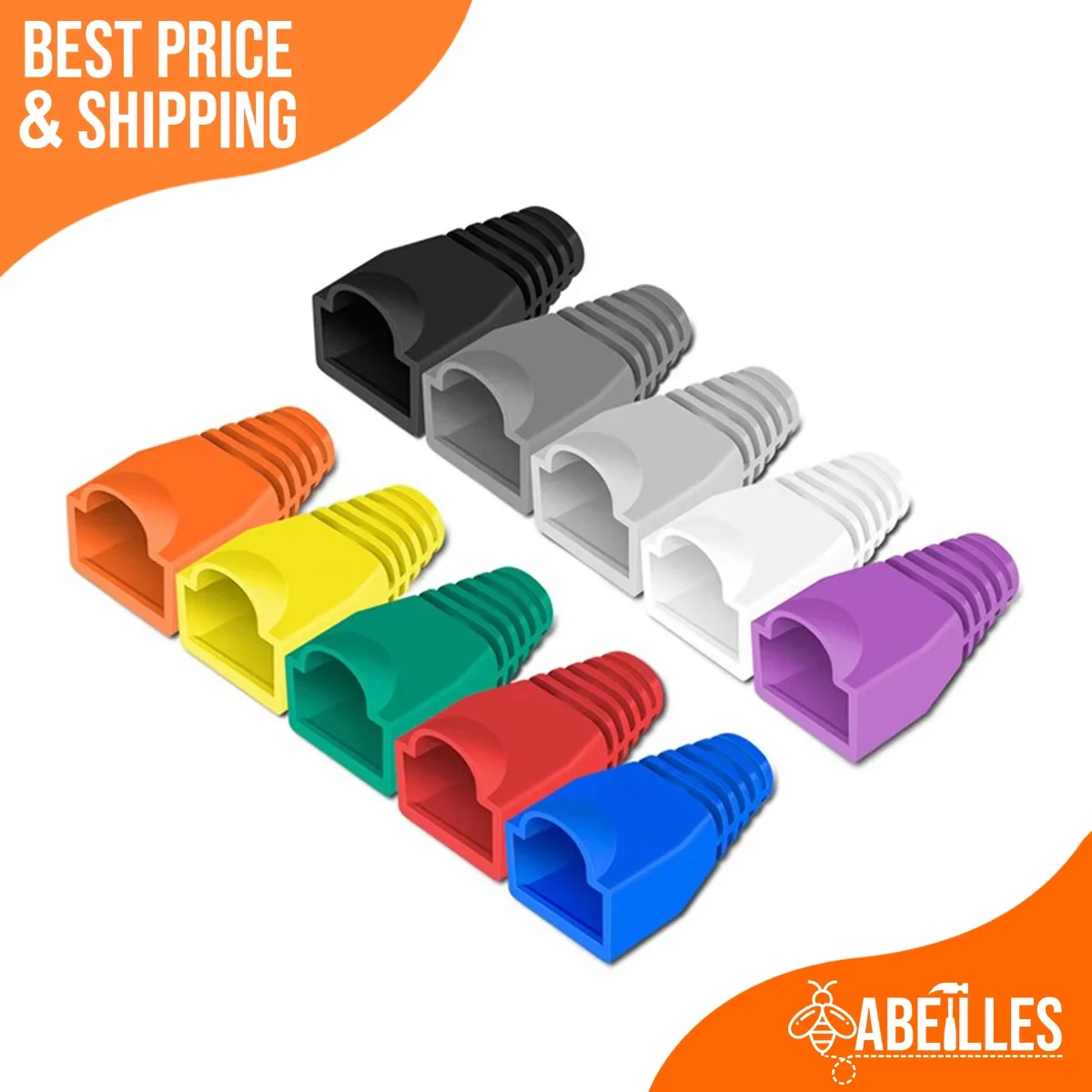 10PCS RJ45 Modular Plug Protective Sheath Cat5 Cat5e Cat6 Ethernet Cable Sleeve Cap