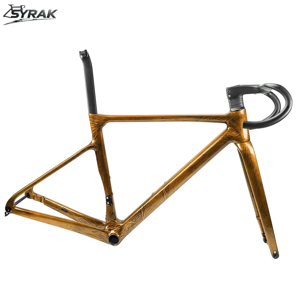 SYRAK T1100 Lightweight Carbon Road Bike Frame T47 W/UDH Hanger Thru Axle 142*12mm Max Tire 700*38C Disc Brake Bicycle Frame view 5