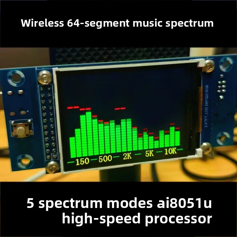 

64-segment Music Spectrum Display Wireless Voice Control Pickup Car Amplifier Speaker Single-chip Microcontroller Light