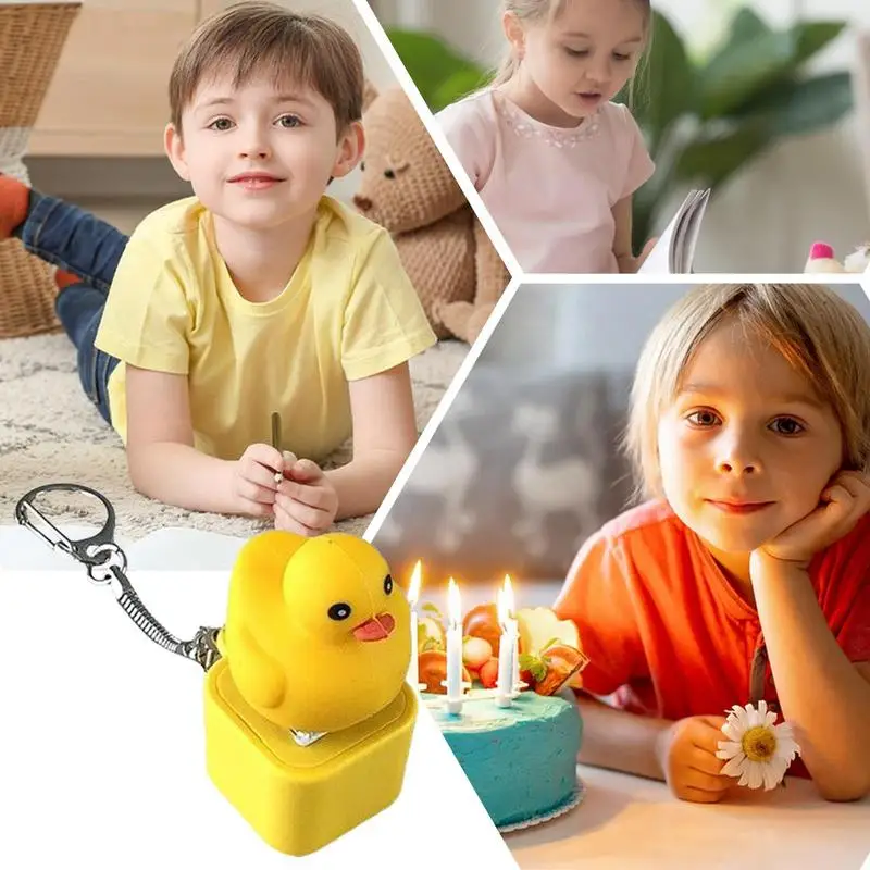 Porte-clés lumineux en forme d'animaux mignons, jouet de canard, accessoires de divertissement pour enfants, fournitures d'exercice pour les doigts pour pépinière