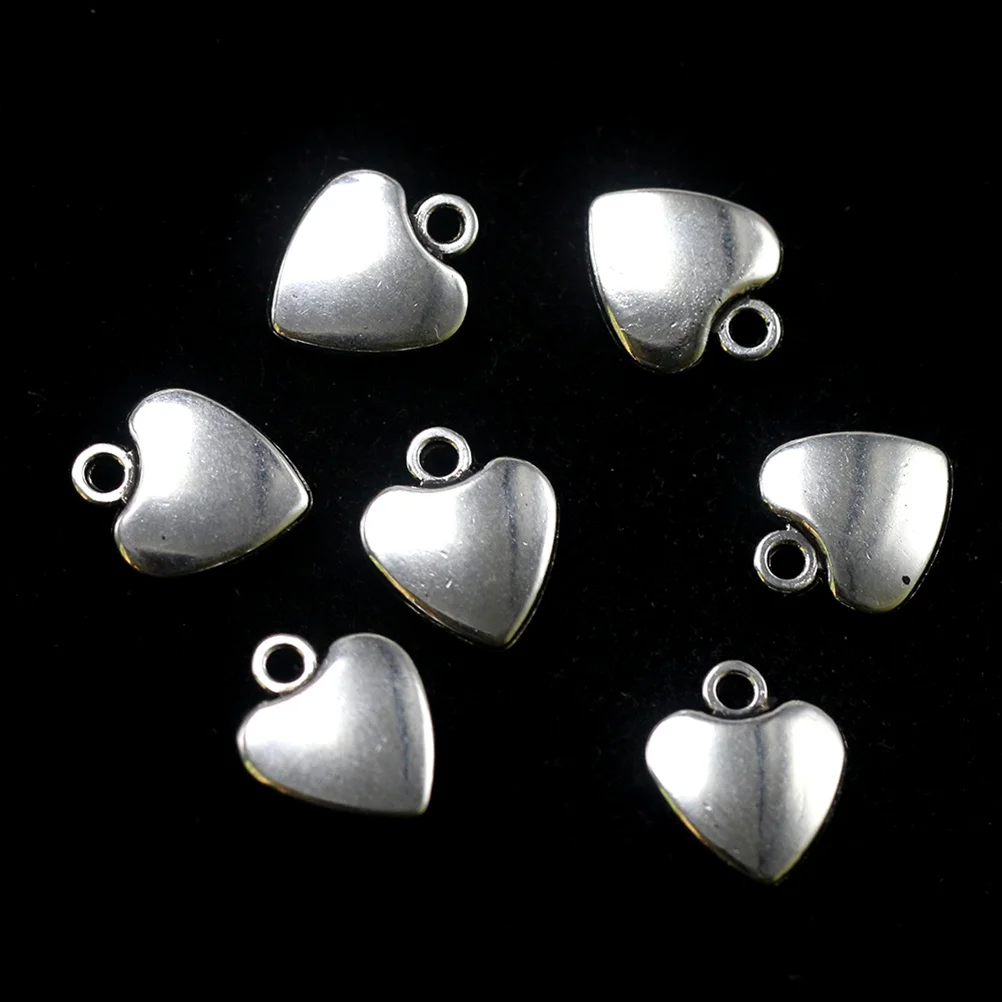 

50Pcs Alloy Peach Heart Pendants Silver DIY Charms for Necklace Bracelet Earrings Jewelry Making Accessory Stylish