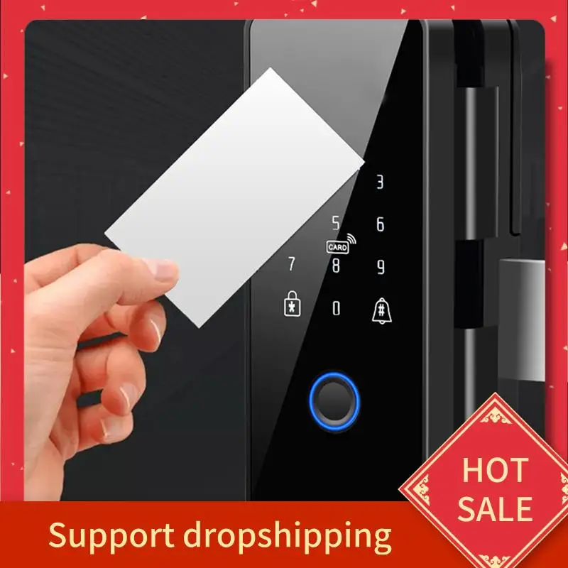 

B44C Waterproof Tuya Wifi Smart Door Lock Fingerprint Electronic Rim Lock For Glass Door