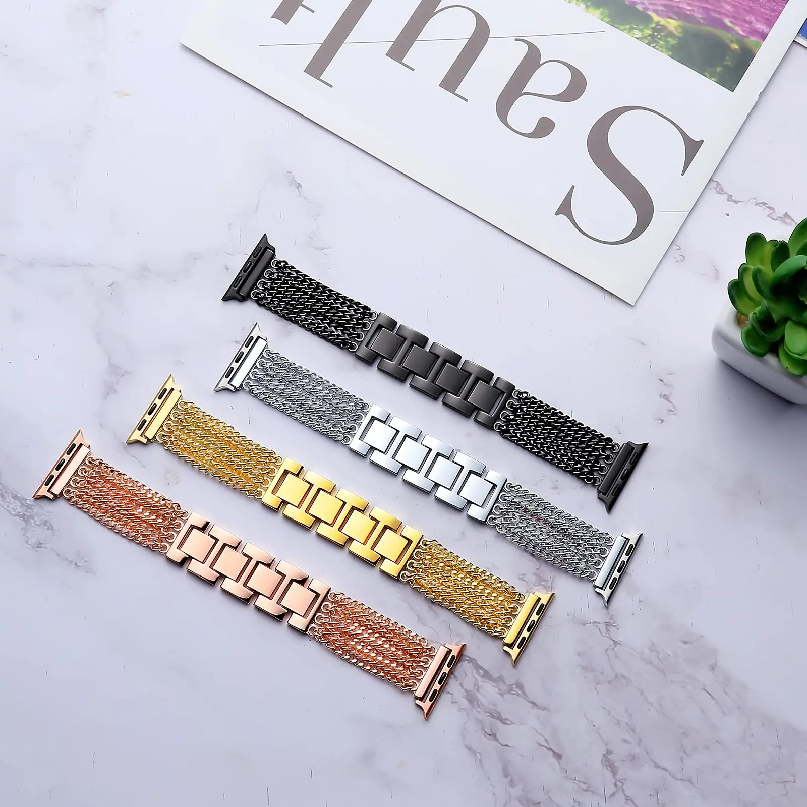 Dress bracelet for Apple watch band 40mm 41mm 38mm 45mm 49mm 44mm 42mm Metal bracelet iWatch ultra Serie 3 4 5 6 se 7 8 9 strap
