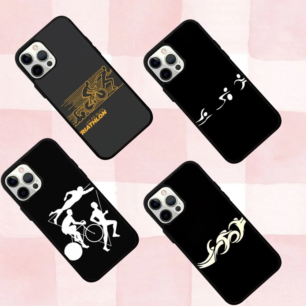 

Triathlon Swim Bike Run Phone Case For IPhone 16,se4,15,Pro,Max,Case 14,Plus,13,12,11 Magesafe Magnetic Wireless Charge Cover