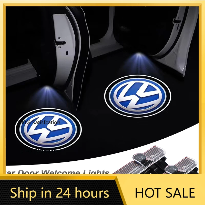 

Для VW VOLKSWAGEN Новый 2 шт. Беспроводная HD лампа для двери автомобиля, проектор приветственного света для Volkswagen VW RLine R Golf Amarok T5 P