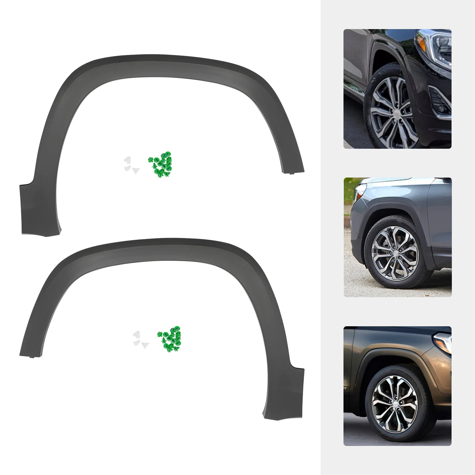High Quality New Front Fender Flares Set (Left+Right) for 2018-2023 GMC Terrain (AT/SL/SLE/SLT), OE 84579557 & 84579535