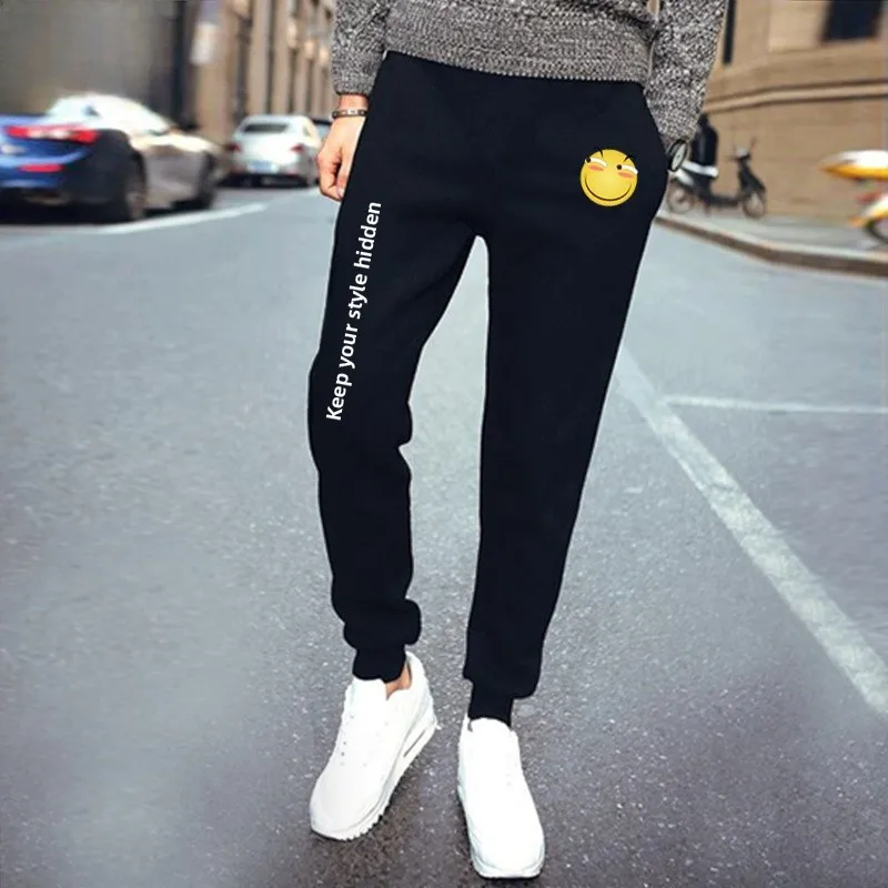 

Pure Cotton Sports Long Pants Loose Fit Youthful Sle Casual Trousers for Men And Women with Elastic Waist And ket