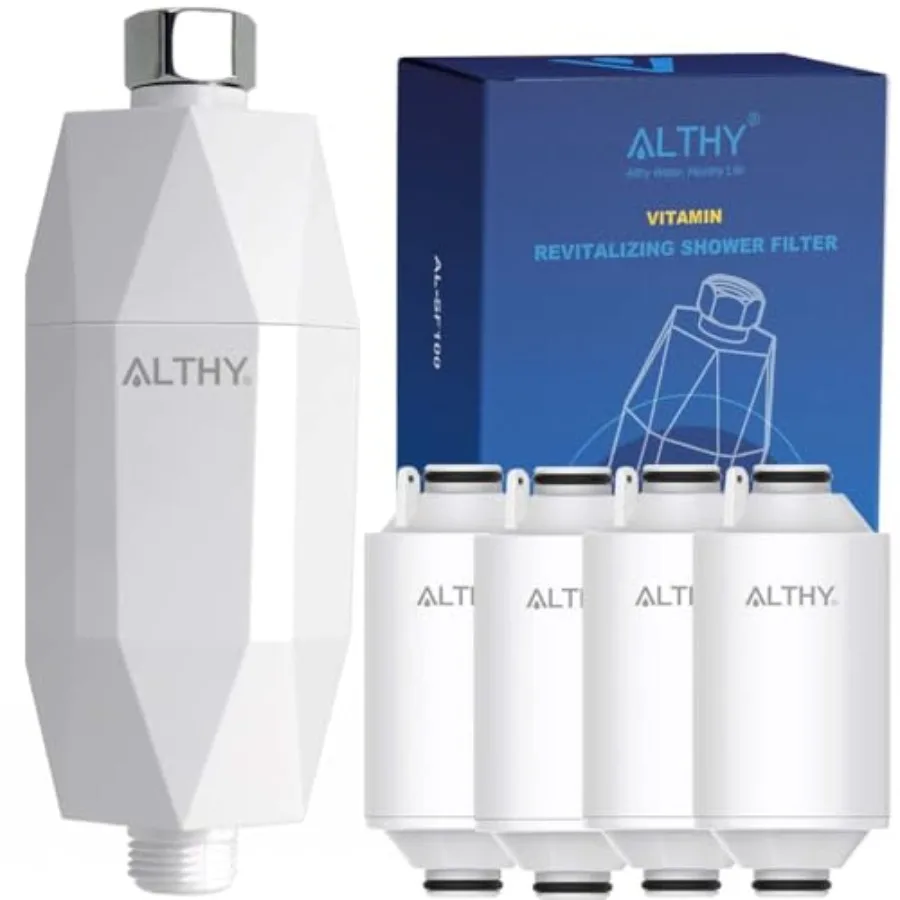 

Vitamin C Revitalizing Shower Head Water Filter - Reduces Chlorine Heavy Metal and Softens Hard Water- Prevent Dry Itchy Skin H