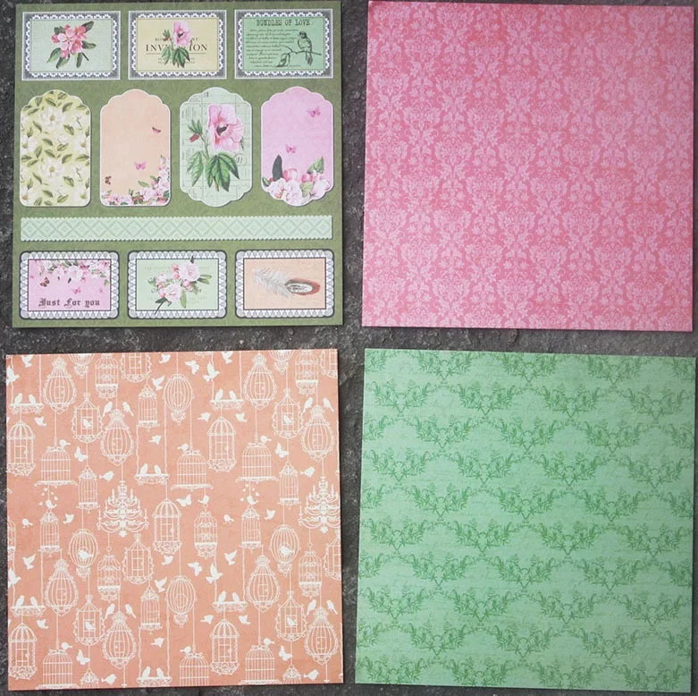 24 Sheets Craft Paper Pads Cutting Dies Art Background Origami Scrapbooking Card Making
