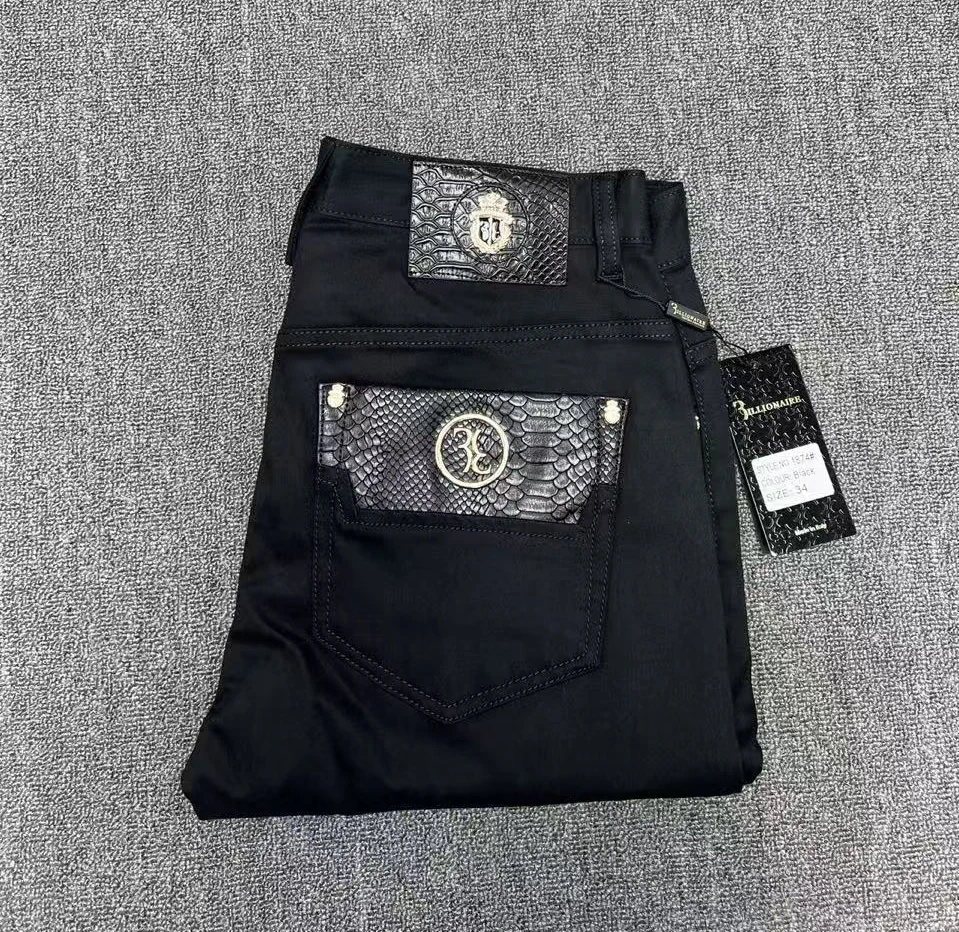 

BILLIONAIRE BLSK CPRT Jeans Men 2026 Spring Summer new fashion Embroidery comfortable elasticity outdoors Big size 34-42 Pants