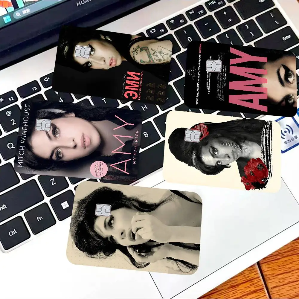 Famous Music Singer Amy Winehouse Fashion Matte Gold Silver Black Matte Film Skin Sticker Tape for Bank Credit Debit Card